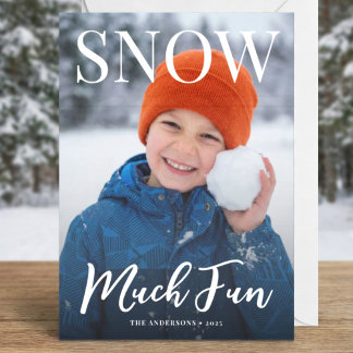 Tarjeta Festiva Modern Happy Holidays winter Photo Holiday