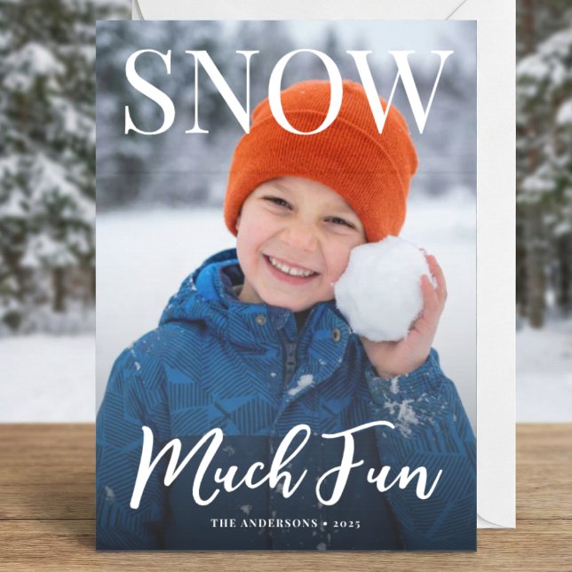 Tarjeta Festiva Modern Happy Holidays winter Photo Holiday  (Subido por el creador)