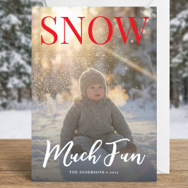 Tarjeta Festiva Modern Happy Holidays winter Photo Holiday