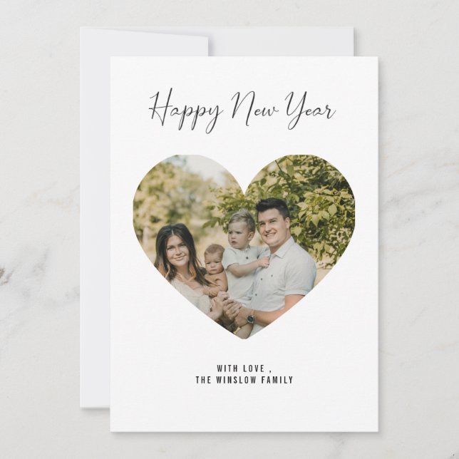 Tarjeta Festiva Modern Happy New Year Photo Collage Card | Elegant (Anverso)