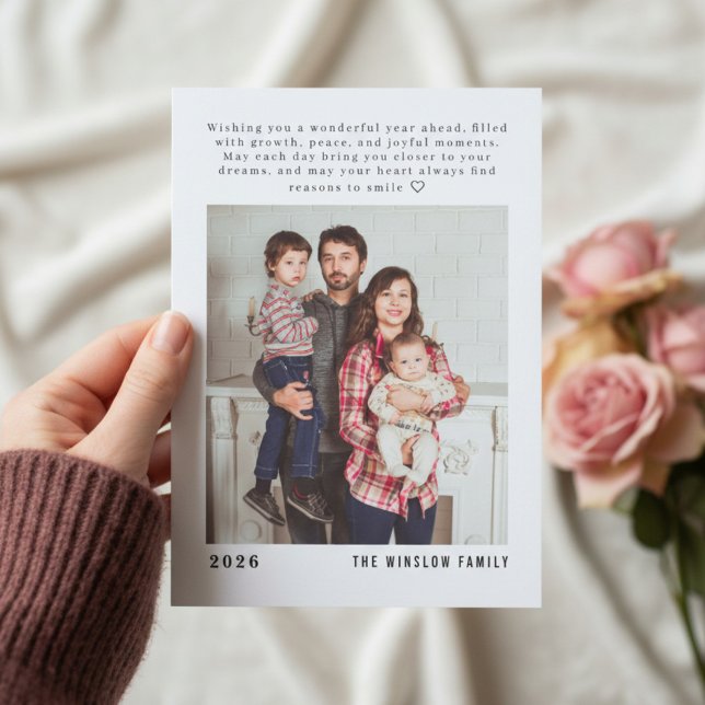 Tarjeta Festiva Modern Happy New Year Photo Collage Card | Elegant (Subido por el creador)