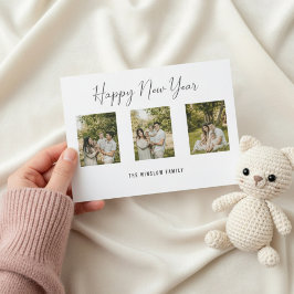 Tarjeta Festiva Modern Happy New Year Photo Collage Card | Elegant