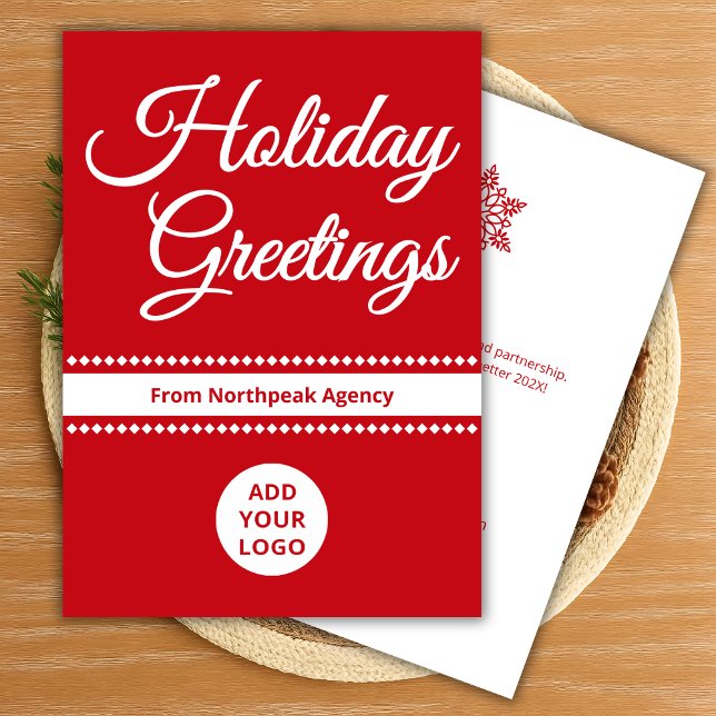 Tarjeta Festiva Modern Holiday Card | Upload Logo & Message (Subido por el creador)