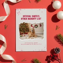 Tarjeta Festiva Modern Humor Funny Dog Photo Christmas