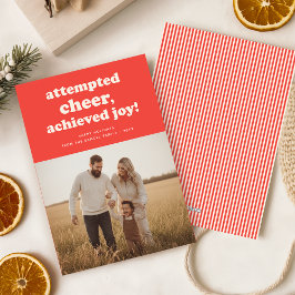 Tarjeta Festiva Modern Humor Funny Family Kid Photo Christmas