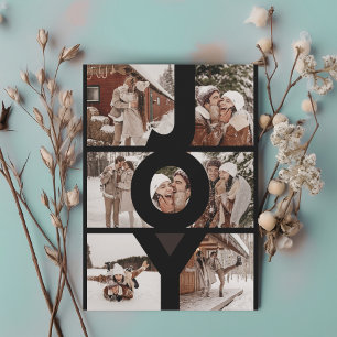 Tarjeta Festiva Modern JOY múltiples parejas de fotos