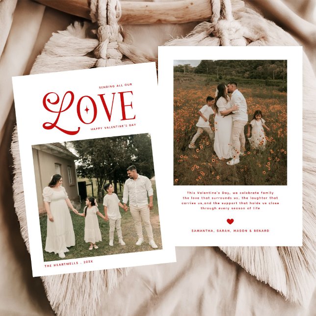 Tarjeta Festiva Modern Love Family Photo Happy Valentines Day  (Subido por el creador)