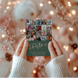 Tarjeta Festiva Modern Merry Christmas 20 collage de fotos Holiday