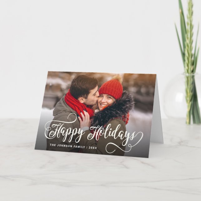 Tarjeta Festiva Modern Merry Christmas 2 PHOTO Greeting (Anverso)