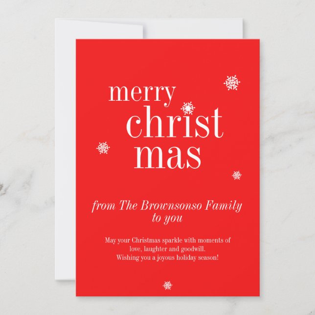 Tarjeta Festiva Modern Merry Christmas Invitation (Anverso)