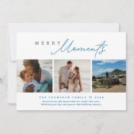 Tarjeta Festiva Modern Merry Moments Multi-Photo Beach Holiday