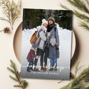 Tarjeta Festiva Modern Minimal 1 Navidades de fotografía con guión