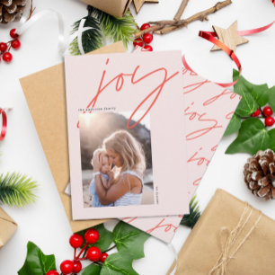 Tarjeta Festiva modern minimal calligraphy joy holiday