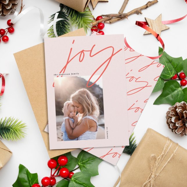 Tarjeta Festiva modern minimal calligraphy joy holiday (Subido por el creador)