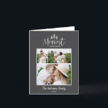 Tarjeta Festiva Modern minimal Christmas rustic multi photo chic<br><div class="desc">Modern minimal Christmas rustic stylish multi photo holiday card. With modern hand drawn text and trees. Backer color can be customized. simple Christmas modern minimal stylish</div>