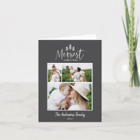 Modern minimal Christmas rustic multi photo chic