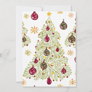 Tarjeta Festiva Modern minimal hand drawn Christmas New year card