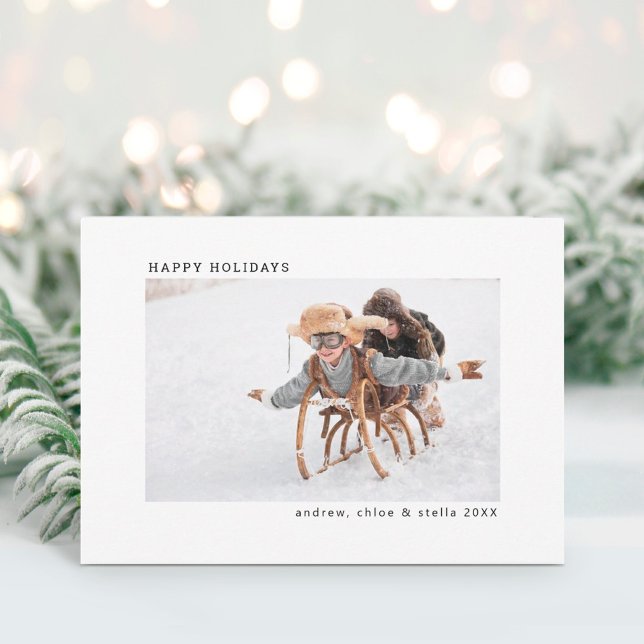 Tarjeta Festiva Modern Minimalist Christmas Photo (Subido por el creador)