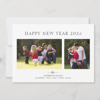 Tarjeta Festiva Modern Minimalist Photo Happy New Year