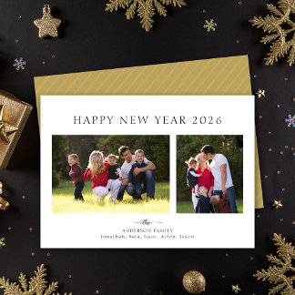 Tarjeta Festiva Modern Minimalist Photo Happy New Year