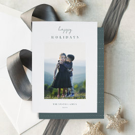 Tarjeta Festiva Modern Minimalist Vertical Christmas Photo