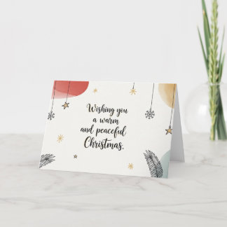 Tarjeta Festiva Modern Minimalist Warm and Peaceful Christmas Art