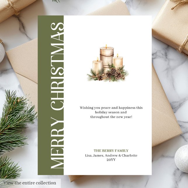 Tarjeta Festiva Modern Neutral Tones Christmas Greeting Card (Modern Neutral Tones Christmas Greeting Card)