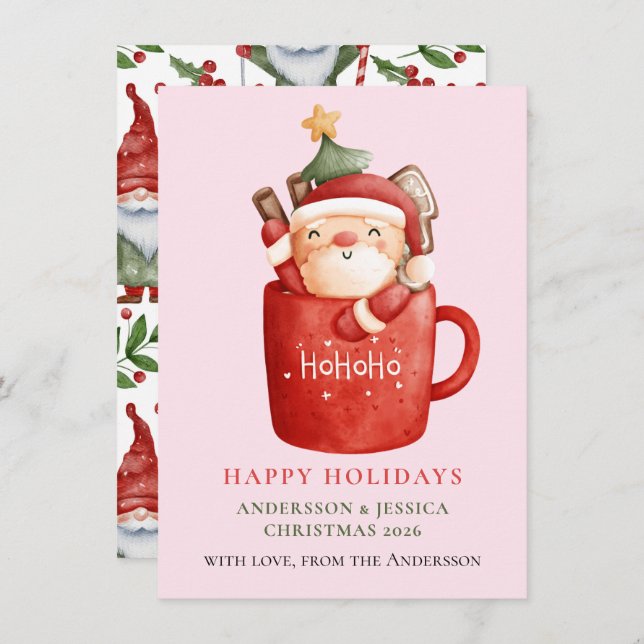 Tarjeta Festiva Modern Photo Christmas (Anverso / Reverso)