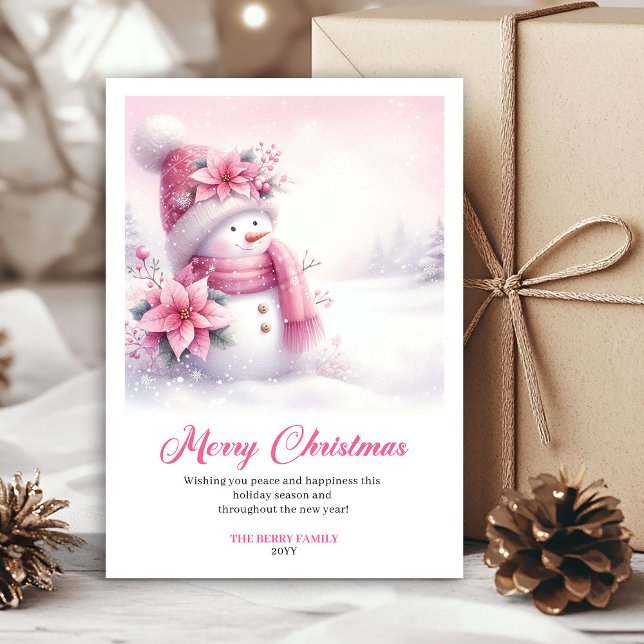 Tarjeta Festiva Modern Pinkmas Download Christmas Scene Greeting   (Modern Pinkmas Download Christmas Scene Greeting Card

)