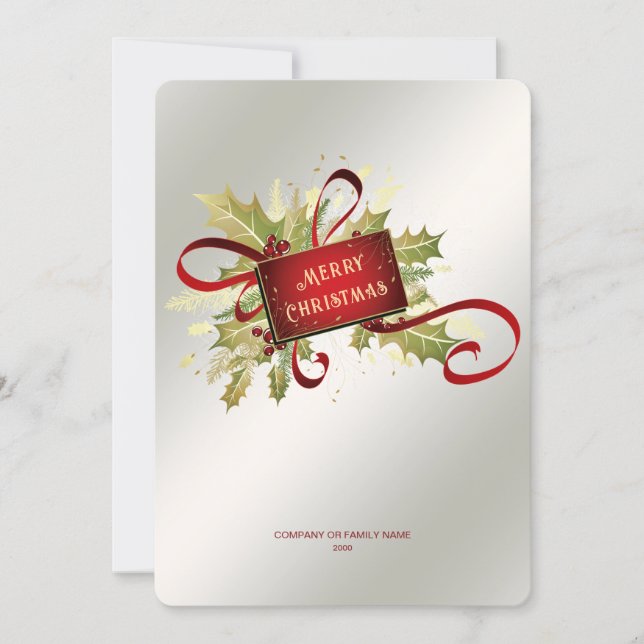 Tarjeta Festiva Modern Red Christmas Holiday Card (Anverso)