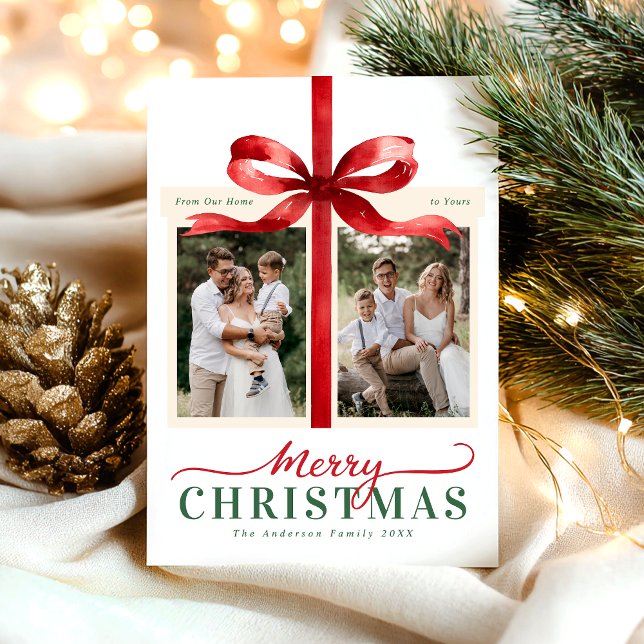 Tarjeta Festiva Modern Red Minimalist Merry Christmas (Subido por el creador)