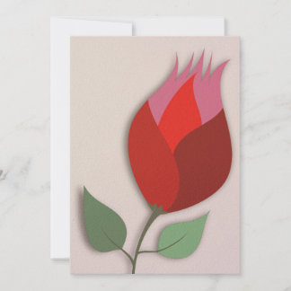 Tarjeta Festiva Modern Red Tulip Paper Cutout Art Blank Note