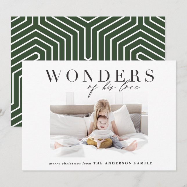 Tarjeta Festiva Modern religious chic multi photo christmas (Anverso / Reverso)