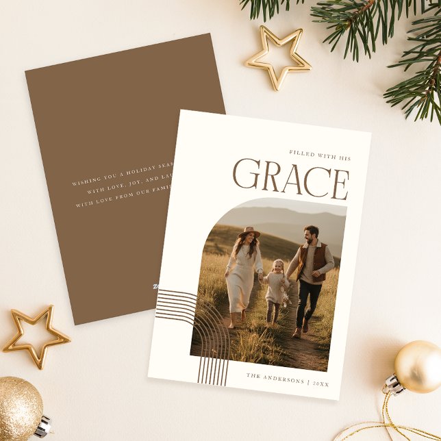 Tarjeta Festiva Modern Religious Christian Family Photo Christmas (Subido por el creador)