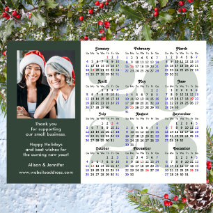 Tarjeta Festiva Modern Sage Green 2025 Calendar Business Photo