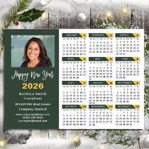 Tarjeta Festiva Modern Sage Green 2026 Calendar Business Photo