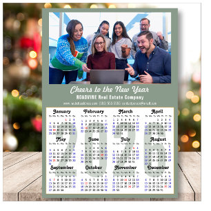 Tarjeta Festiva Modern Sage Green 2026 Calendar Business Photo