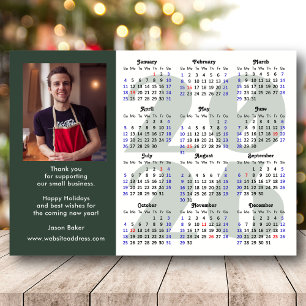 Tarjeta Festiva Modern Sage Green 2026 Calendar Business Photo
