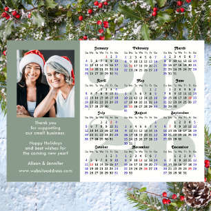 Tarjeta Festiva Modern Sage Green 2026 Calendar Business Photo
