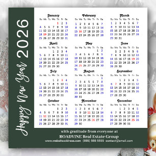 Tarjeta Festiva Modern Sage Green Business 2026 Calendar Simple