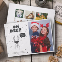 Modern Scandinavian Fun Deer Multi Photo Collage