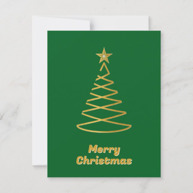 Tarjeta Festiva Modern Trendy Elegant Non Photo Christmas Tree  (Anverso)