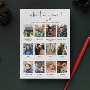 Tarjeta Festiva Modern What a Year 12 Photo Review