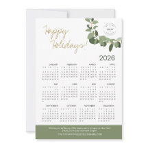 Modern Wreath Your Logo aquí Calendario 2026