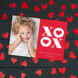Tarjeta Festiva Modern XOXO Valentine's Day Photo