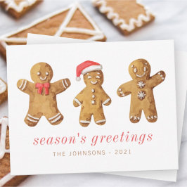 Tarjeta Festiva Moderna acuarela color pan de jengibre