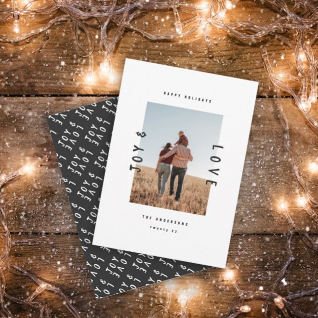 Tarjeta Festiva Moderna alegría mínima y amor 1 festividad fotográ (Subido por el creador)