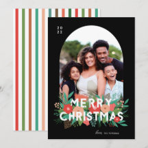 Moderna audaz floral Merry Christmas Arch Photo