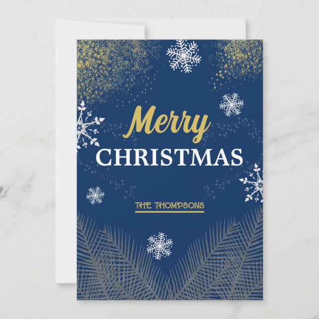 Tarjeta Festiva Moderna bola de nieve de la marina del invierno fe (Anverso)