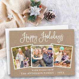 Tarjeta Festiva Moderna caligrafía divertida Kraft 3 Fotos